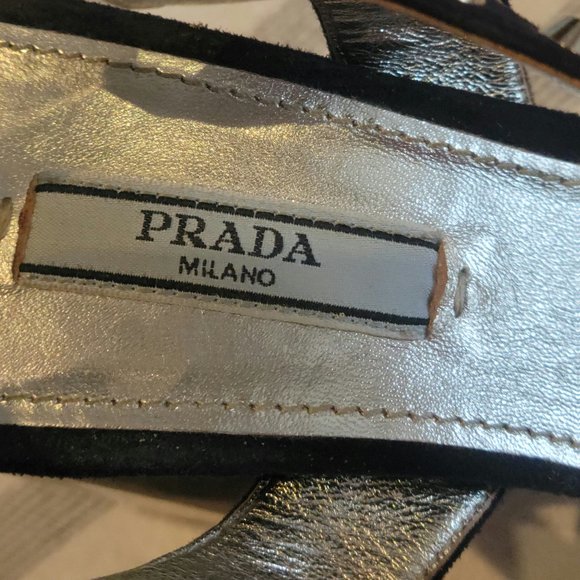 Prada Blue Suede Studded Sandals - Picture 13 of 16